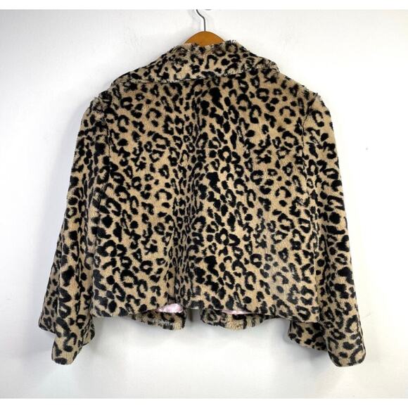 Cabi Lola Retro Cropped Faux Fur Leopard Animal Print Swing Coat Jacket 179 M - Picture 7 of 12